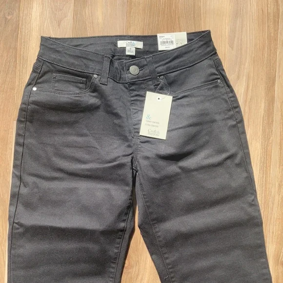 croft & barrow midrise cuffed black jean Capri size 0 - Picture 11 of 16